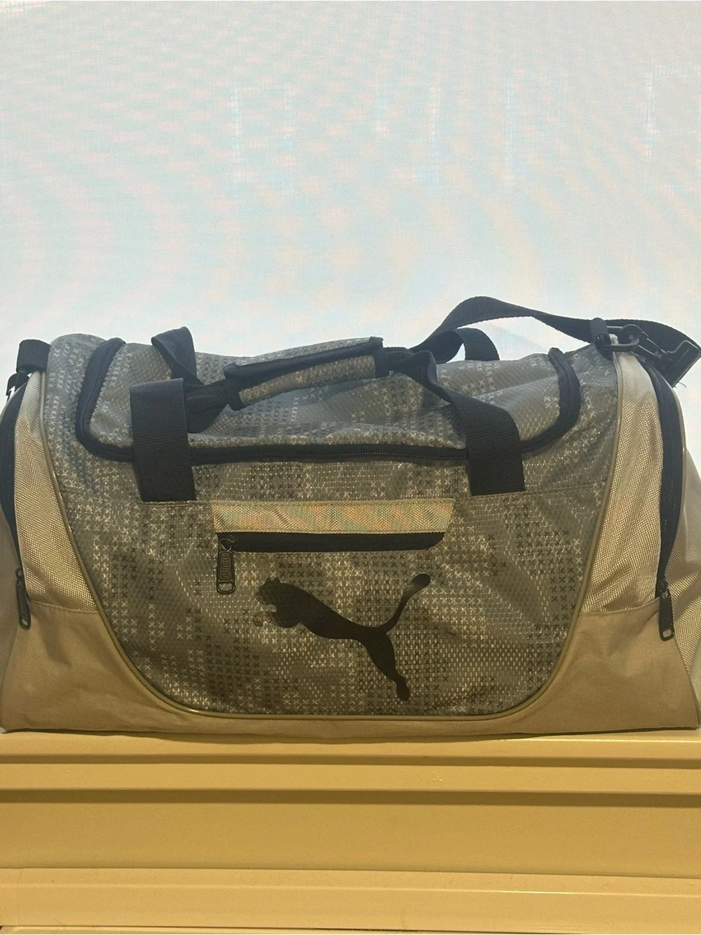 Puma Gray and Tan Men's Sport Duffel Bag